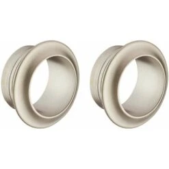 2x Rosace Ronde épaisseur 16mm Pour Serrure Espagnolette à Appliquer Push-lock, Nickelé Mat