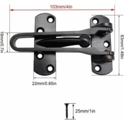 Serrure De Limiteur Pour Porte, Loquet De Barre De Porte Plus épais, Sécurité Verrou Porte Peut être Utilisé Pour Les Portes Et Fenêtres De Bureau à Domicile, équipement Antivol D'hôtel -Optimal Serrures Magasin 64459672 3