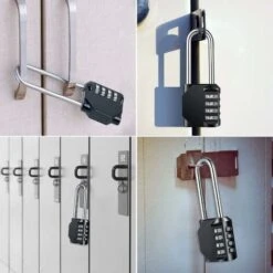 Cadenas à Combinaison Robuste – Cadenas Résistant Aux Intempéries, Verrou Réinitialisable, Anse De 6,3 Cm De Long En Alliage De Zinc à 4 Chiffres, 2Pcs -Optimal Serrures Magasin 65506921 5