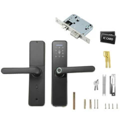 Serrure D'empreintes Digitales Serrure électronique Intérieure Carte De Mot De Passe D'empreinte Digitale Intelligente Clé Mécanique Clavier à écran Tactile Serrure De Porte De Bureau Pour Porte De Bureau D'hôtel à La Maison -Optimal Serrures Magasin 65904698 3