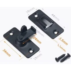 90-Grad-Türschlossriegel, Schwarz 2 Stück Edelstahl-Sicherheitswinkelschlossriegel Für Schiebe-/Drucktüren, Satin-Nickel -Optimal Serrures Magasin 67264244 2