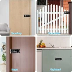 Loquet De Verrouillage à Combinaison Verrou à Combinaison à 4 Chiffres Verrou De Porte à Code Mécanique Serrure Sans Clé Glissière Verrou De Porte Inviolable Pour Armoire Jardin,KoleZy -Optimal Serrures Magasin 67694595 4
