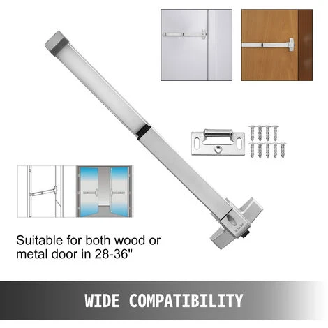 VEVOR Serrure Pousser Barre Urgence 71-91 Cm Porte Appropriée 4 VEVOR Serrure Pousser Barre Urgence 71-91 Cm Porte Appropriée – Image 4