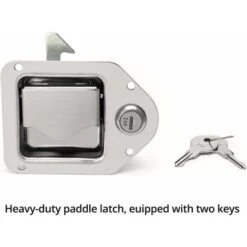 Verrou De Remorque En Acier Inoxydable Avec 2 Clés, 111mm X 83mm , Pour Caravane, Camion, Camping-car, Voiture De Patrouille -Optimal Serrures Magasin 71102741 2