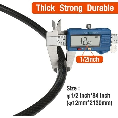 ValueMax Câble Antivol Vélo 213 Cm X 12 Mm, Antivol Vélo De Sécurité Avec Revêtement PVC, Double Boucle Tressée, Pour Cadenas, Antivol à Disque Et Antivol En U 2 ValueMax Câble Antivol Vélo 213 Cm X 12 Mm, Antivol Vélo De Sécurité Avec Revêtement PVC, Double Boucle Tressée, Pour Cadenas, Antivol à Disque Et Antivol En U – Image 2
