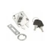 Serrure à Crochet De Porte Coulissante En Acier Chromé Avec Clés Barillet Rosace Et Platine Meuble Porte Verrou Placard Armoire Tiroir Portail