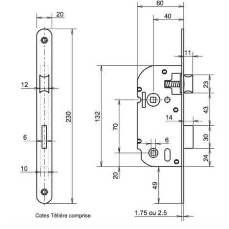 Serrure De Porte Noire à Encastrer Bouton Axe 40 Mm à Condamnation Reversible 3 Serrure De Porte Noire à Encastrer Bouton Axe 40 Mm à Condamnation Reversible – Image 3
