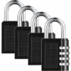 Cadenas à Combinaison De 4 Chiffres 4 Pack Cadenas à Code Rrure à Combinaison Robuste Pour Familles Ecoles Entreprises Casiers à Bagages Et Boîte à Outils