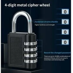 Cadenas à Combinaison De 4 Chiffres 4 Pack Cadenas à Code Rrure à Combinaison Robuste Pour Familles Ecoles Entreprises Casiers à Bagages Et Boîte à Outils -Optimal Serrures Magasin 75574638 4