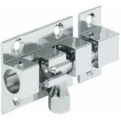 Verrou à Broche Pour Meuble En Laiton Chromé Avec Pêne Rond Coulissant Et Contre Pièce à Visser Levier Loquet Cadenas Fermeture Porte Rénovation Targette Sécurité, 40 X 25mm -Optimal Serrures Magasin 76486737 2