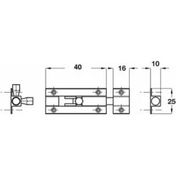 Verrou à Broche Pour Meuble En Laiton Chromé Avec Pêne Rond Coulissant Et Contre Pièce à Visser Levier Loquet Cadenas Fermeture Porte Rénovation Targette Sécurité, 40 X 25mm -Optimal Serrures Magasin 76486737 3