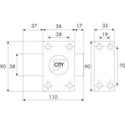 Verrou à Bouton CITY 25 Cylindre De 45mm - ISEO - 10020451 3 Verrou à Bouton CITY 25 Cylindre De 45mm - ISEO - 10020451 -Optimal Serrures Magasin 76912048 2
