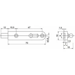 2x Verrou Droit LEHMANN Pour Meuble Avec Languette De Pêne Droite En Acier Chromé Finition Nickelée à Visser Levier Loquet Cadenas Fermeture Porte Rénovation DIY, 70 X 16mm -Optimal Serrures Magasin 78047123 2