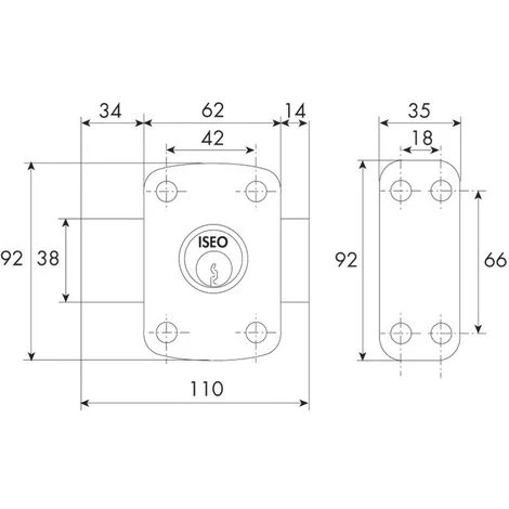 Verrou CITY 160 à Double Entrée Cylindre De 50mm - ISEO - 11260501 2 Verrou CITY 160 à Double Entrée Cylindre De 50mm - ISEO - 11260501 – Image 2