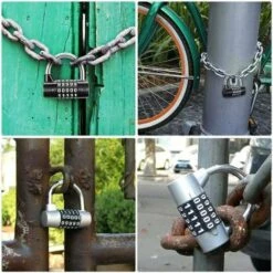 Cadenas à Combinaison Numérique Mécanique Noir 2 Pièces, Serrure à Combinaison En Alliage De Zinc De Type U Pour La Maison -Optimal Serrures Magasin 78951236 5