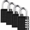 Cadenas à Combinaison De 4 Chiffres 4 Pack Cadenas à Code Rrure à Combinaison Robuste Pour Familles Ecoles Entreprises Casiers à Bagages Et Boîte à Outils JUNJUN