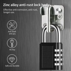 Cadenas à Combinaison De 4 Chiffres 4 Pack Cadenas à Code Rrure à Combinaison Robuste Pour Familles Ecoles Entreprises Casiers à Bagages Et Boîte à Outils JUNJUN -Optimal Serrures Magasin 79332086 3