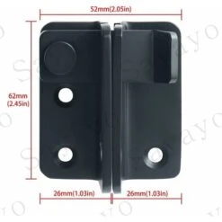 Verrou De Porte Coulissante Cadenas Moraillon Serrure De Porte Loquet De Verrouillage De Boucle Crochet Antivol, Finition Noire Mate En Acier Inoxydable, EMS3005-B -Optimal Serrures Magasin 79463949 4