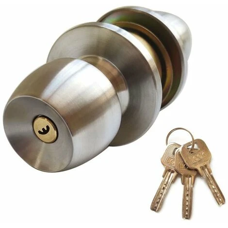 Serrure De Poignée De Porte Avec 3 Clés Poignée De Style Boule Ronde Intimité Chambre Salle De Bain Poignée Serrure En Acier Inoxydable Poli Ensemble De Bouton De Porte 1 Serrure De Poignée De Porte Avec 3 Clés Poignée De Style Boule Ronde Intimité Chambre Salle De Bain Poignée Serrure En Acier Inoxydable Poli Ensemble De Bouton De Porte