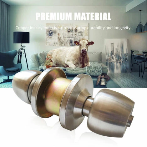 Serrure De Poignée De Porte Avec 3 Clés Poignée De Style Boule Ronde Intimité Chambre Salle De Bain Poignée Serrure En Acier Inoxydable Poli Ensemble De Bouton De Porte 5 Serrure De Poignée De Porte Avec 3 Clés Poignée De Style Boule Ronde Intimité Chambre Salle De Bain Poignée Serrure En Acier Inoxydable Poli Ensemble De Bouton De Porte – Image 5