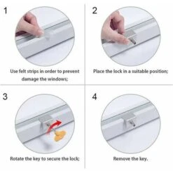 Fermeture Baie Coulissante,2 PCS Serrure Fenêtre Coulissante Anti-dérapant Alliage Aluminium Serrure De Fenetre De Sécurité Avec Clé Bloque Porte Coulissante Verrou Coulissante Pour Enfants 9 Fermeture Baie Coulissante,2 PCS Serrure Fenêtre Coulissante Anti-dérapant Alliage Aluminium Serrure De Fenetre De Sécurité Avec Clé Bloque Porte Coulissante Verrou Coulissante Pour Enfants -Optimal Serrures Magasin 81038622 5