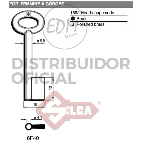 Clé À Gorges Laiton Brillant 6f40 Maschi-Femmine 1 Clé À Gorges Laiton Brillant 6f40 Maschi-Femmine