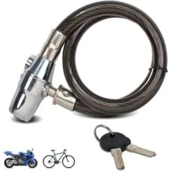 Antivol Vélo, Moto Cable 80 Cm + 2 Clés - Alarme 110 DB