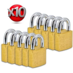 Lot De 10 Cadenas De Sécurité S'entrouvrant 30mm