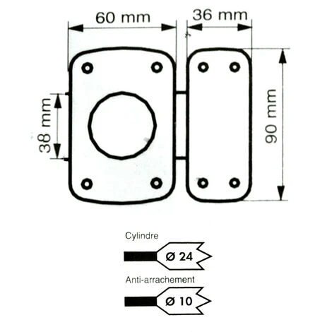 Verrou De Porte à Bouton Haute Sécurité 45 Mm Carte De Propriété Et Clés Réversibles 4 Verrou De Porte à Bouton Haute Sécurité 45 Mm Carte De Propriété Et Clés Réversibles – Image 4