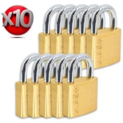 Lot De 10 Cadenas De Sécurité S'entrouvrant GISS Dimension - 35 Mm