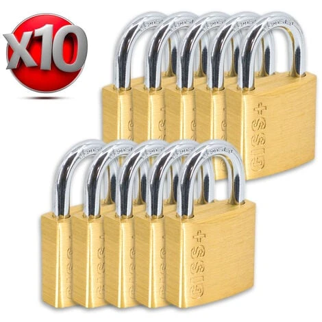 Lot De 10 Cadenas De Sécurité S'entrouvrant GISS Dimension - 35 Mm 1 Lot De 10 Cadenas De Sécurité S'entrouvrant GISS Dimension - 35 Mm