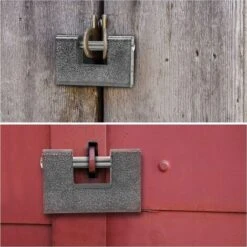 Cadenas Exterieur Ultra Robuste Avec 4 Clés - Gros Cadenas Monobloc En Acier Solide Trempé - Manille De 12mm D’Épaisseur - Protège Portes De Garages, Containers, Barrières Et Entrepôts -Optimal Serrures Magasin 83038192 5
