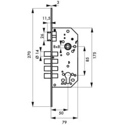 THIRARD - Boitier De Serrure Encastrable à Cylindre Pour Porte D'entrée, Rosace Ouverte, Axe 50mm, Bouts Ronds -Optimal Serrures Magasin 83680287 2
