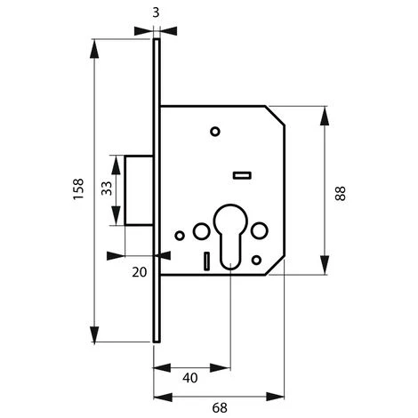 THIRARD - Boitier De Serrure Encastrable à Cylindre Pour Porte D'entrée, Axe 40mm, Bouts Carrés, Pêne Dormant Seul 2 THIRARD - Boitier De Serrure Encastrable à Cylindre Pour Porte D'entrée, Axe 40mm, Bouts Carrés, Pêne Dormant Seul – Image 2