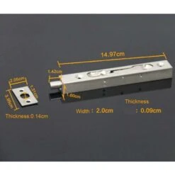 Paquet De 4 (2 Paires) Verrou à Glissière De Verrou De Pêne Affleurant De Porte, Action De Levier De Sécurité De Pêne Dissimulé, Pêne Coulissant En Acier Inoxydable - (15 Cm De Longueur) -Optimal Serrures Magasin 83997264 5