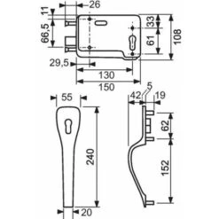 Serrure De Garage à Pêne Levant - Axe à 130 Mm - Tirard -Optimal Serrures Magasin 8465267 2