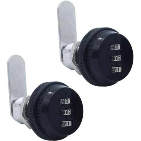 2 Pièces Noir Serrure De Combinaison à 3 Chiffres Verrouillage Du Mot De Passe Serrure à Came Sans Clé - Alliage De Zinc Noir Serrure De Sécurité Codée Pour Tiroir Casier Boîte Placard Porte 1 2 Pièces Noir Serrure De Combinaison à 3 Chiffres Verrouillage Du Mot De Passe Serrure à Came Sans Clé - Alliage De Zinc Noir Serrure De Sécurité Codée Pour Tiroir Casier Boîte Placard Porte
