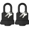 Cadenas étanche, [2 Pièces] Cadenas à Clé Avec Protection Thermoplastique, Cadenas Lourd En Acier Laminé Extérieur Résistant Aux Intempéries, 4 Clé, Pour Casier/Gym/école/Garage/Clôture