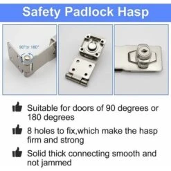 Cadenas Loquet De Porte En Acier Inoxydable Moraillon Cadenas Verrou Porte Chambre Hasp Fermoir Verrou De Porte De Portail Verrou Pour Portes Armoire Tiroir Placard-Argent 4 Pouces -Optimal Serrures Magasin 85786746 3