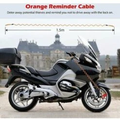 Antivol Moto Bloque Disque Avec Alarme De 110dB, Antivol Scooter Bloc Disque Moto Alarme Pour Moto/Vélo/Scooter, 3 Clés, 1,5m Câble De Rappel, Rouge -Optimal Serrures Magasin 86964709 5