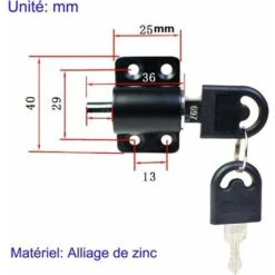 Lot De 4 Verrou De Sécurité Porte Fenêtre Avec Clé, Sécurité Fenêtre Enfant, Verrou Porte Coulissante Placard Patio Bolt Anti-vol Limite Restricteur Serrures Pour Bebe, Noir -Optimal Serrures Magasin 87189005 4