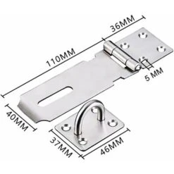 Moraillon De Cadenas En Acier Inoxydable, Heavy Duty Moraillon Et Agrafe Avec Vis, Fermoir De Porte Verrou De Porte Hangar Loquet Cadenas Agrafe -Optimal Serrures Magasin 87266344 2