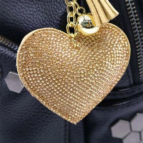 Bling Glitter Porte-clés Cristal Strass Amour Coeur Conception Porte-clés Super Fashonable Porte-clés Charme Pendentif Sac À Main Sac Clé En Métal Durable,Or 3 Bling Glitter Porte-clés Cristal Strass Amour Coeur Conception Porte-clés Super Fashonable Porte-clés Charme Pendentif Sac À Main Sac Clé En Métal Durable,Or – Image 3