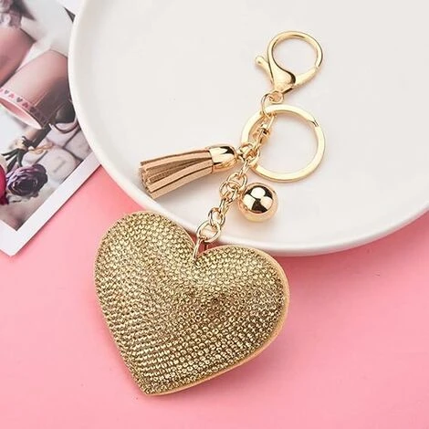 Bling Glitter Porte-clés Cristal Strass Amour Coeur Conception Porte-clés Super Fashonable Porte-clés Charme Pendentif Sac À Main Sac Clé En Métal Durable,Or 5 Bling Glitter Porte-clés Cristal Strass Amour Coeur Conception Porte-clés Super Fashonable Porte-clés Charme Pendentif Sac À Main Sac Clé En Métal Durable,Or – Image 5