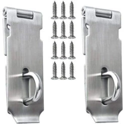 Un Ensemble De 2 Boucles Et Agrafes, Un Ensemble De 2 Boucles De Porte En Acier Inoxydable Boucle De Porte Serrure De Porte Serrure De Porte Serrure De Porte Fenêtre Armoire Garage Jardin