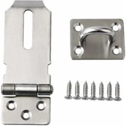 Un Ensemble De 2 Boucles Et Agrafes, Un Ensemble De 2 Boucles De Porte En Acier Inoxydable Boucle De Porte Serrure De Porte Serrure De Porte Serrure De Porte Fenêtre Armoire Garage Jardin -Optimal Serrures Magasin 88108548 5