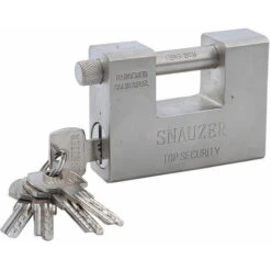 Cadenas Exterieur Ultra Robuste 1kg Avec 5 Clés (Lot De 1) - Gros Cadenas Monobloc En Acier Solide Trempé - Manille De 12mm D’Épaisseur - Protège Garages, Containers, Barrières Et Entrepôts