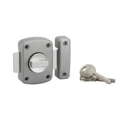THIRARD - Verrou à Bouton Alouette Pour Porte Intérieure, Cylindre 35mm, Acier, 3 Clés, époxy Argent