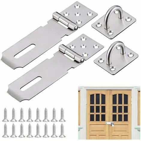 2 Pcs Porte Cadenas En Acier Inoxydable 5 Pouces Fermoir Cadenas Antirouille Durable Avec Vis Loquet De Porte Robustes Anti-corrosion Pour Portes Placard Armoire Tiroir Meubles - Argent 1 2 Pcs Porte Cadenas En Acier Inoxydable 5 Pouces Fermoir Cadenas Antirouille Durable Avec Vis Loquet De Porte Robustes Anti-corrosion Pour Portes Placard Armoire Tiroir Meubles - Argent