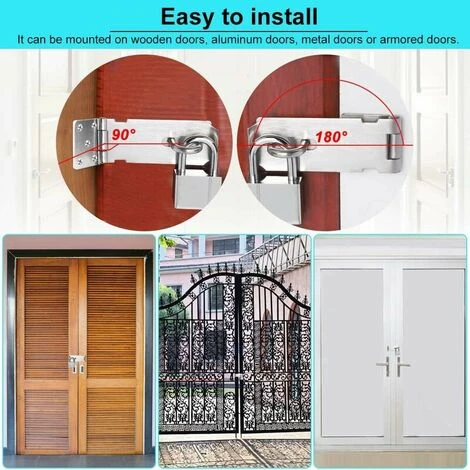 2 Pcs Porte Cadenas En Acier Inoxydable 5 Pouces Fermoir Cadenas Antirouille Durable Avec Vis Loquet De Porte Robustes Anti-corrosion Pour Portes Placard Armoire Tiroir Meubles - Argent 4 2 Pcs Porte Cadenas En Acier Inoxydable 5 Pouces Fermoir Cadenas Antirouille Durable Avec Vis Loquet De Porte Robustes Anti-corrosion Pour Portes Placard Armoire Tiroir Meubles - Argent – Image 4